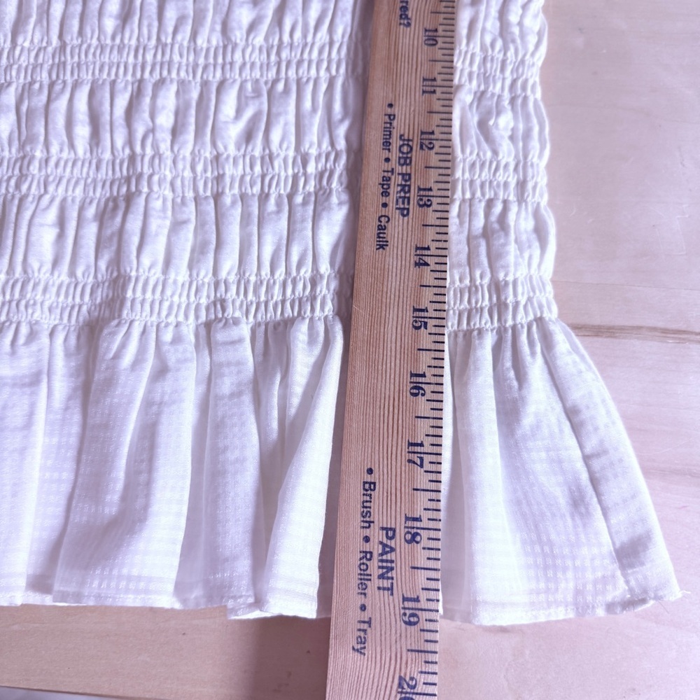 All Saints White Long Sleeve Smocked Blouse - Picture 4 of 6